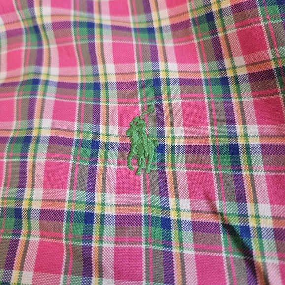 Vintage Ralph Lauren Shirt Mens Size XL Pink Green Plaid Button Down - Picture 7 of 7